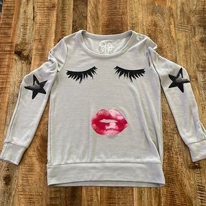 Chaser Brand Lips & Lashes Long Sleeve Shirt